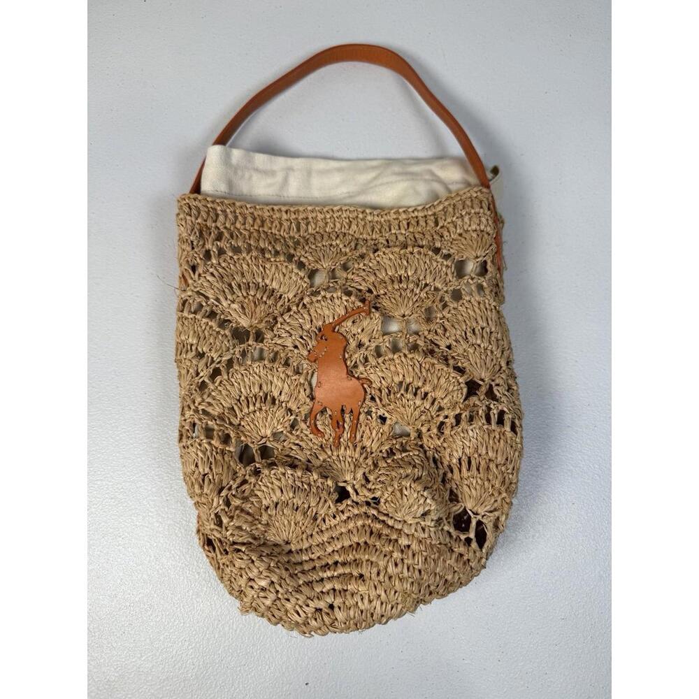 Polo Ralph Lauren Crochet Mini Bucket Bag – As Is (Broken Weave & Fraying) - Picture 3 of 11